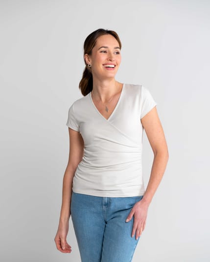 Faux Wrap Cap Sleeve
