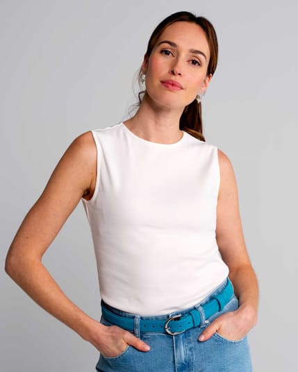 Sleeveless Rib Tee