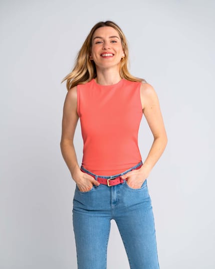 Sleeveless Rib Tee