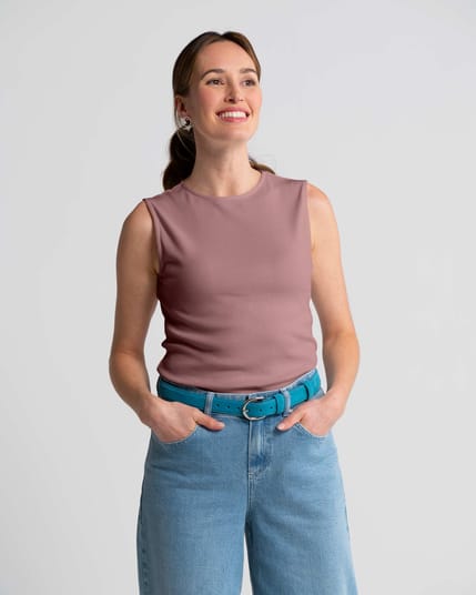Sleeveless Rib Tee