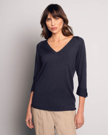 Celtic Fine Knit Merino V Neck