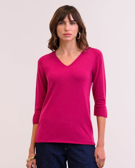 Celtic Fine Knit Merino V Neck