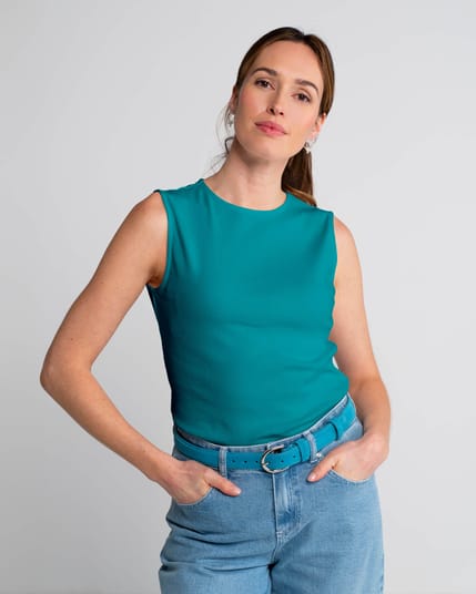 Sleeveless Rib Tee