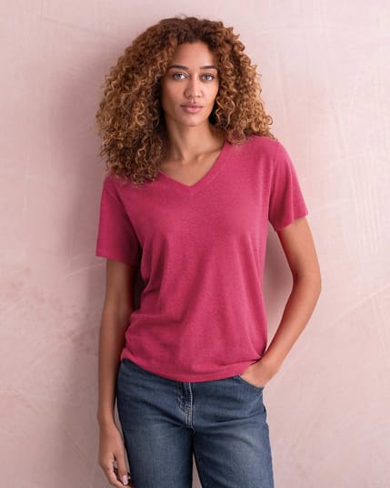 Celtic Linen Blend V Neck T-shirt