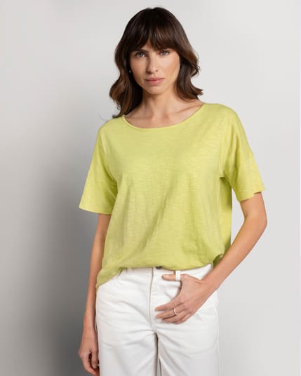 Celtic Slub Jersey Drop Shoulder Drape T-shirt 