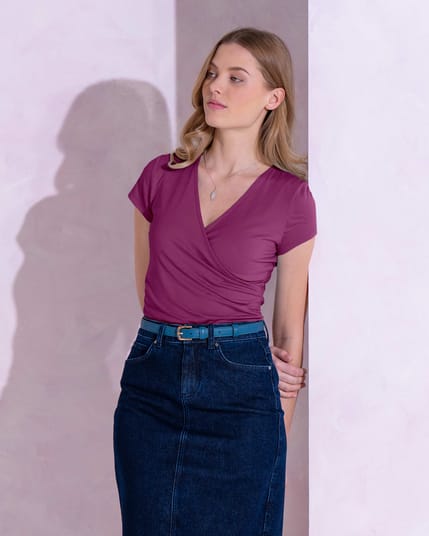 Faux Wrap Cap Sleeve
