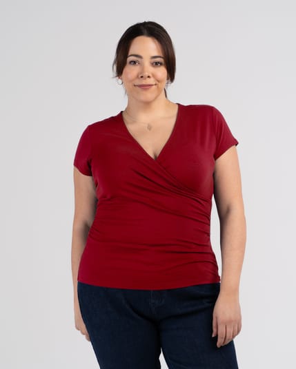 Faux Wrap Cap Sleeve