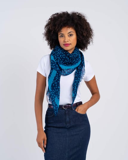 Polka Dot Print Wool Scarf
