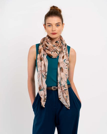 Evangeline Floral Square Scarf