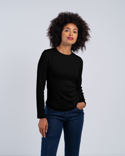 Long Sleeve Cotton Rib Crew