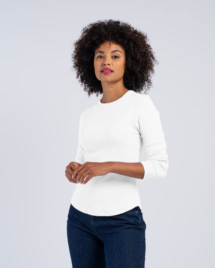 Long Sleeve Cotton Rib Crew