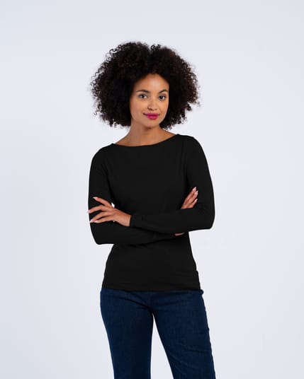Darcey Slash Neck Long Sleeve