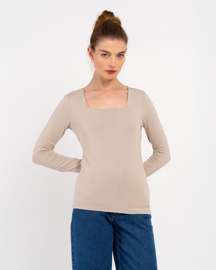 Jodi Square Neck Long Sleeve