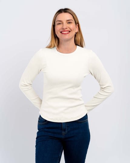 Long Sleeve Cotton Rib Crew