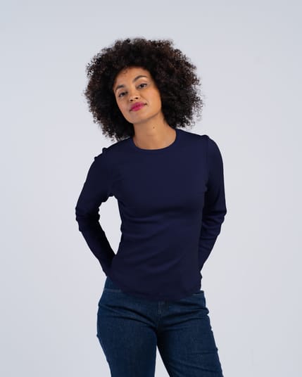 Long Sleeve Cotton Rib Crew