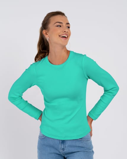 Long Sleeve Cotton Rib Crew