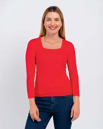 Jodi Square Neck Long Sleeve