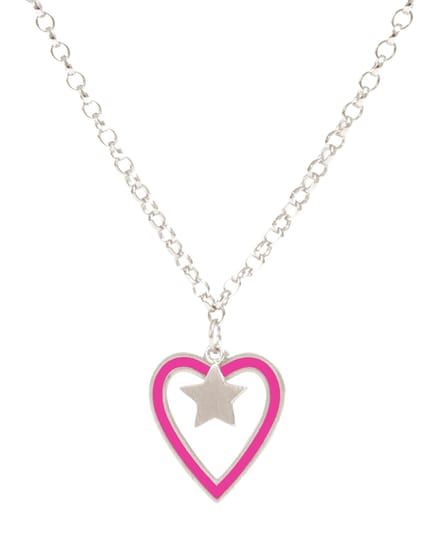 Heart Necklace Silver Chain