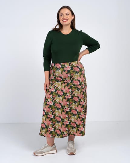 Brushed Floral Skirt