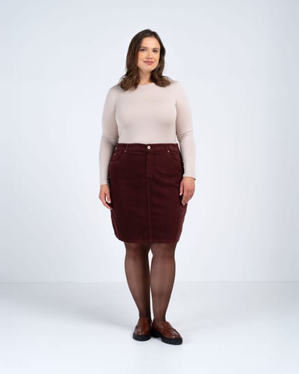 Jamie Cord Knee Length Skirt
