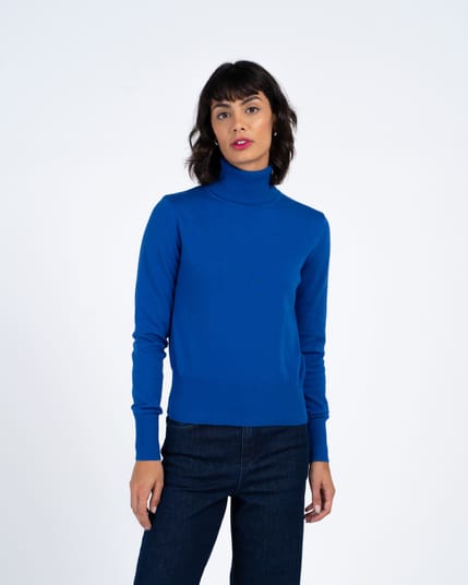 Fine Knit Organic Cotton Roll Neck