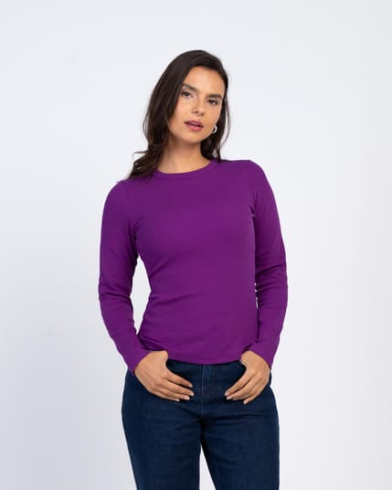 Long Sleeve Cotton Rib Crew