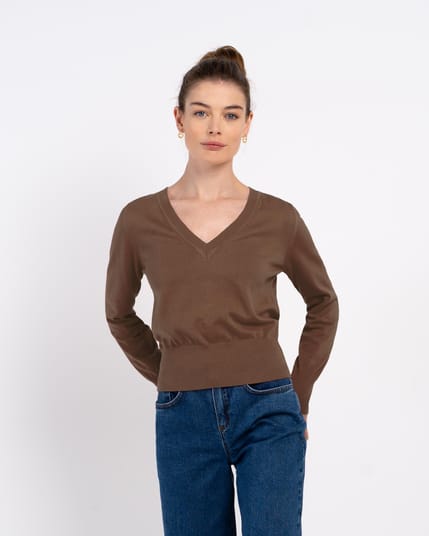 Cleo Organic V Neck Sweater