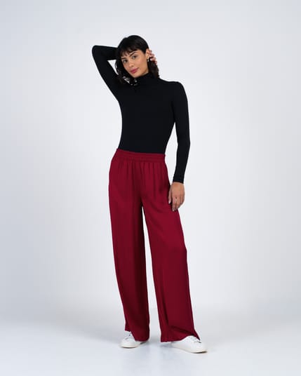 Satin Wide Leg Trousers