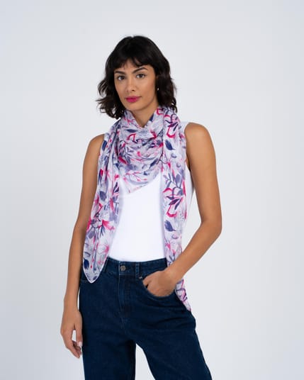 Evangeline Floral Square Scarf
