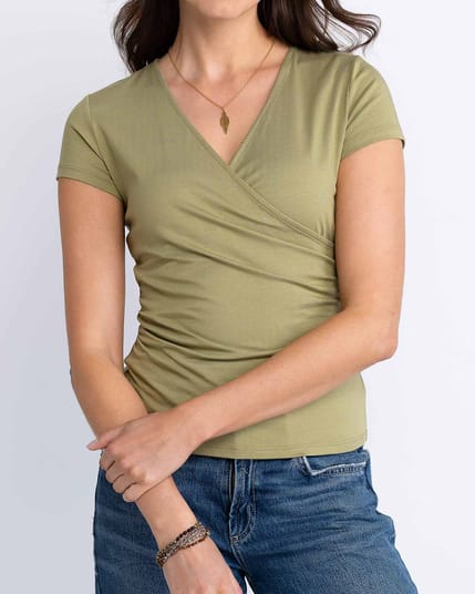 Faux Wrap Cap Sleeve