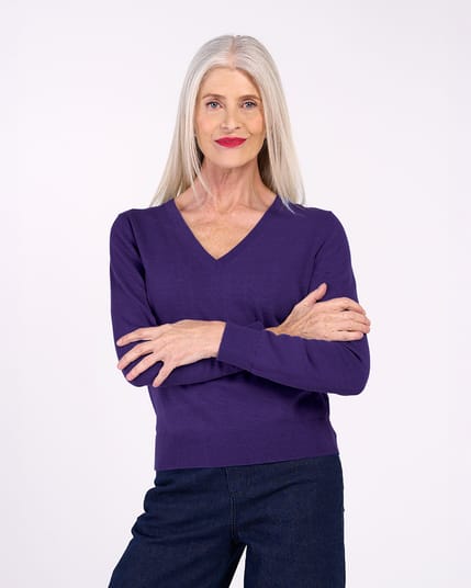 Cotton V Neck Jumper