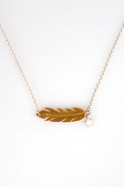 Feather Necklace Gold